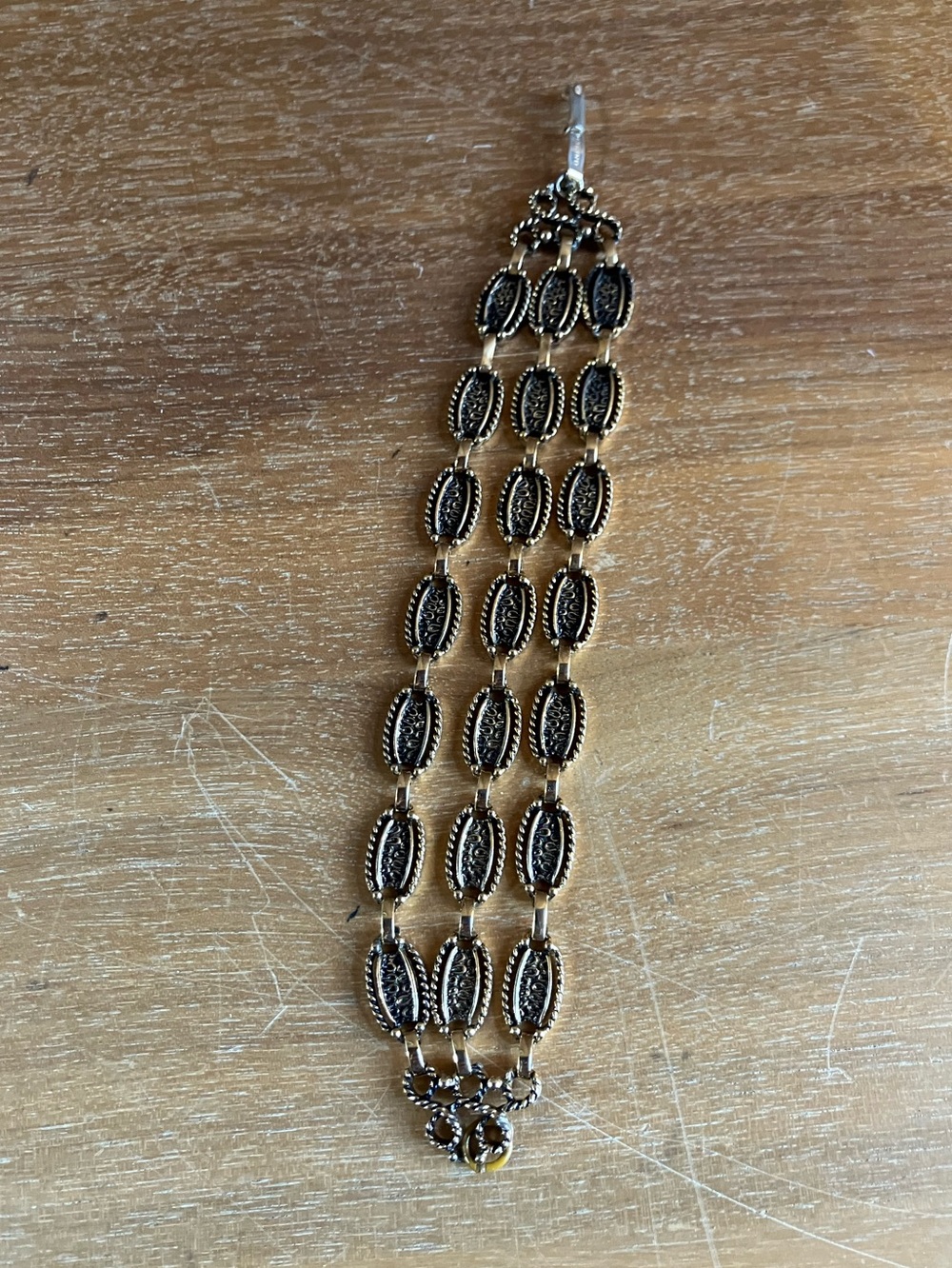 Vintage Marino Triple Strand Bracelet Gold Tone Elegant MCM